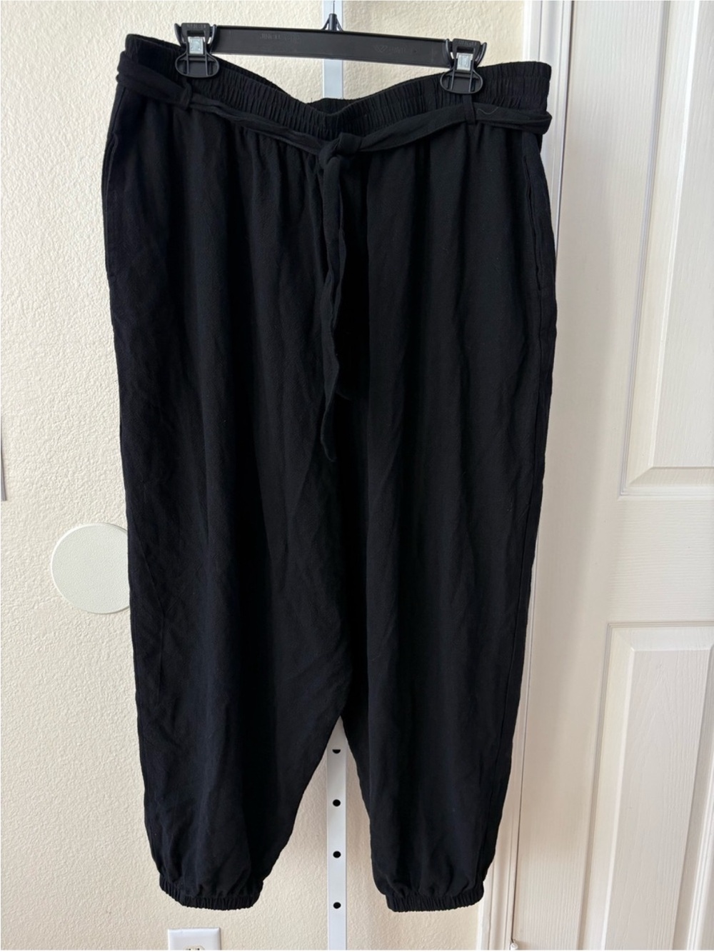 Earthbound Trading Co. Waist Belt Tie Harem Pants in Black - Size XXL